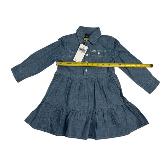 POLO RALPH LAUREN Little Girls and Toddler Girls Tiered Shirt Dress, SIZE 2 - Picture 9 of 14